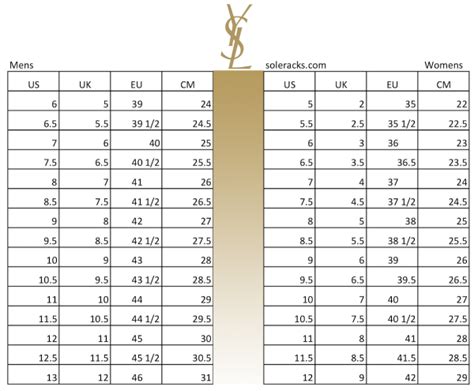 ysl shoes sizing|ysl size chart.